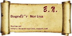 Bognár Norina névjegykártya