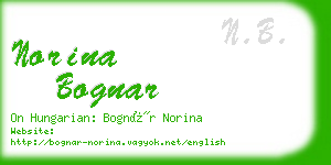 norina bognar business card